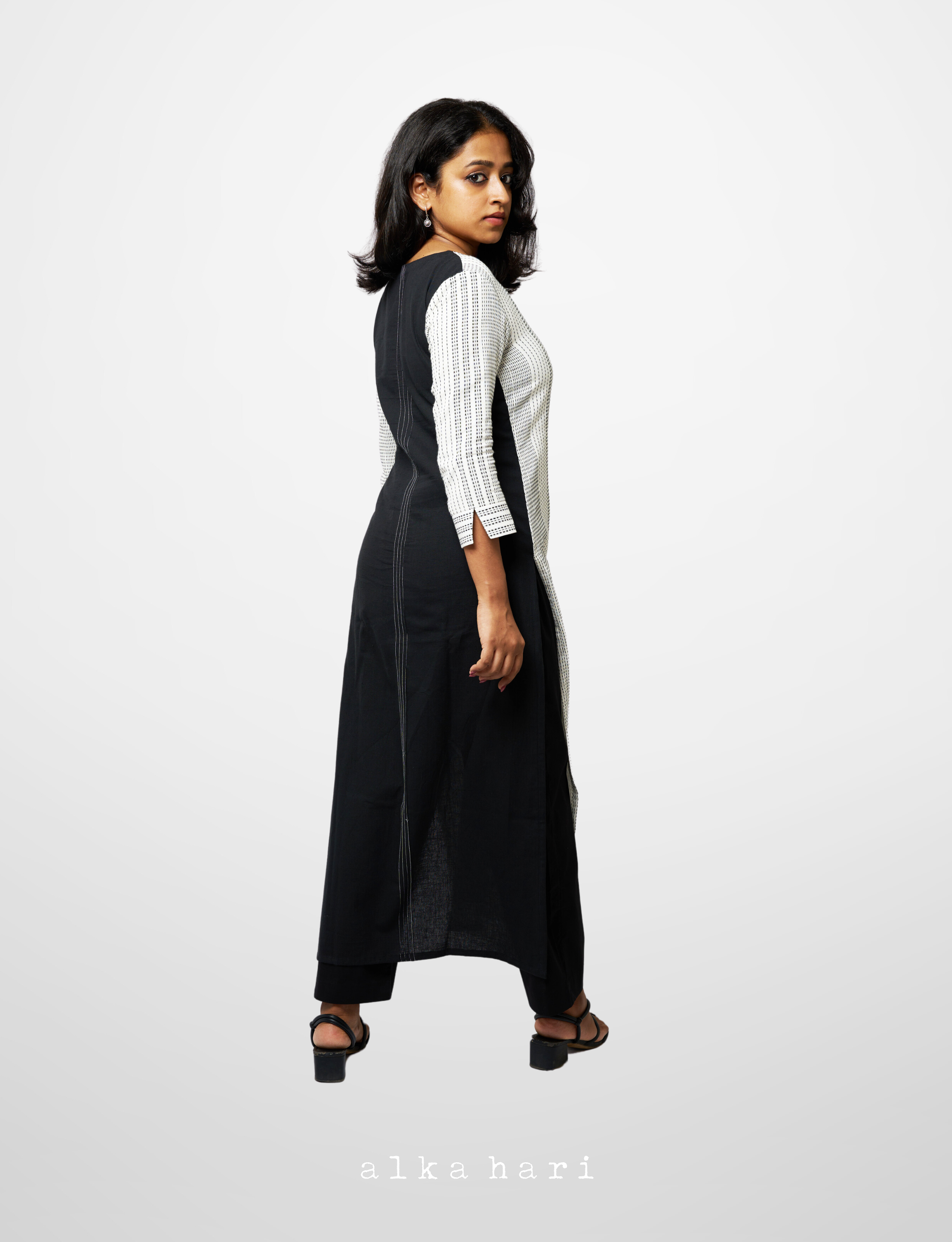 Black and White  Kurta